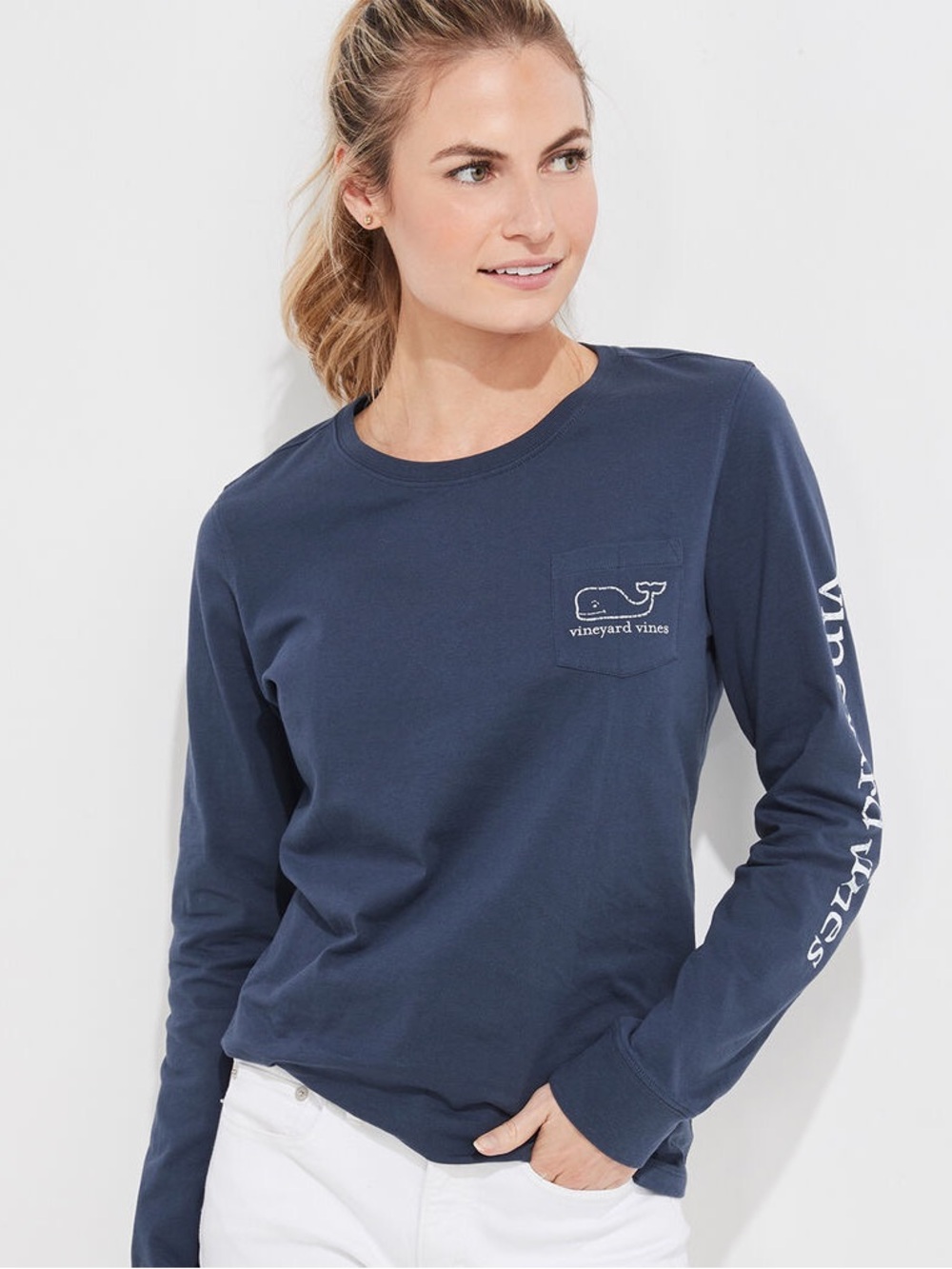 Vineyard Vines Coral Whale Long Sleeve Pocket Tee XL - Picture 12 of 12